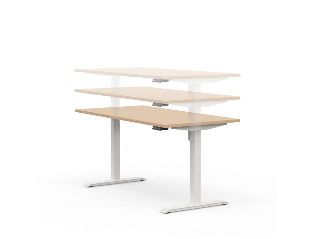 BUREAU LUTZ 2 180X80CM CHENE -PIEDS GRIS