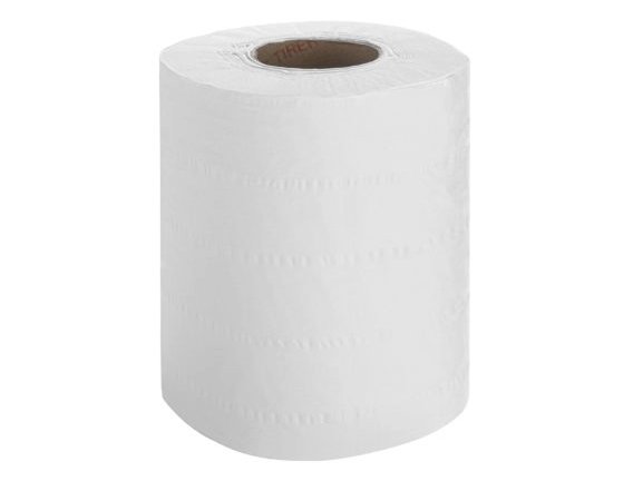 6 BOBINES ESSUYAGE BLANC 2 PLIS  450 FLES DEVIDAGE CENTRAL 19.4 X 30 CM